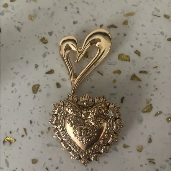 Dolce & Gabbana Devotion Heart Silver & Gold Brooch - Set of 2 Dolce&Gabbana Devotion Duo EDP Gift Set | DG® US main image 3